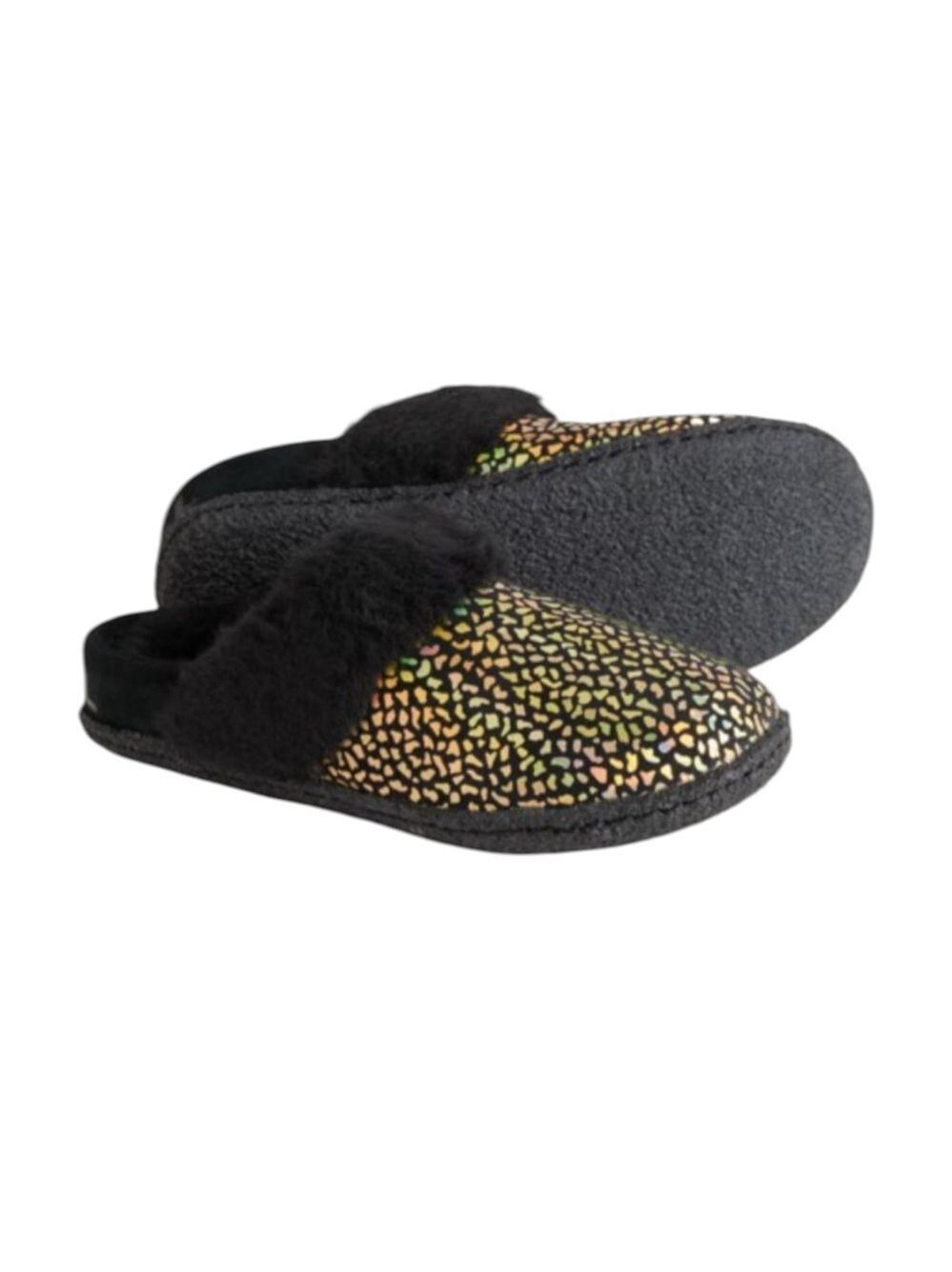 Sorel Youth Nakiska Slide II Kids Black Gold Glitter Sparkle New Box Size 4 NWT